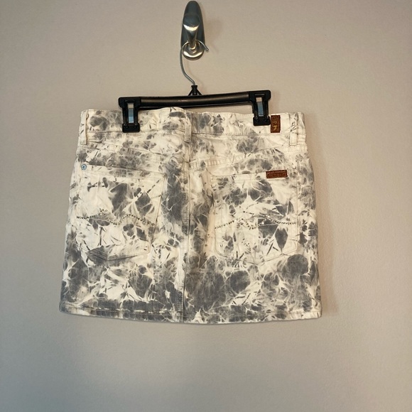 7 For All Mankind Denim Gray Tie Dye Mini 27 Roxanne Rhinestone Sexy Festival. - Picture 2 of 8